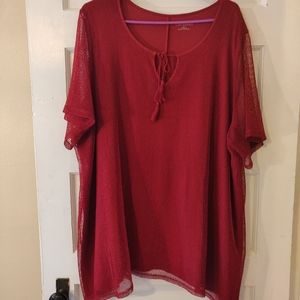 BOGO Catherine's red knit / crochet top